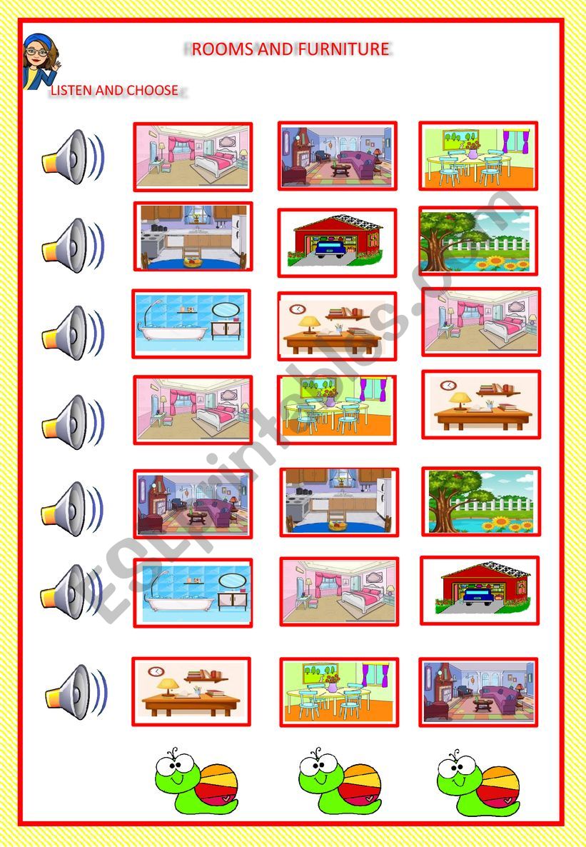 House and furniture worksheet