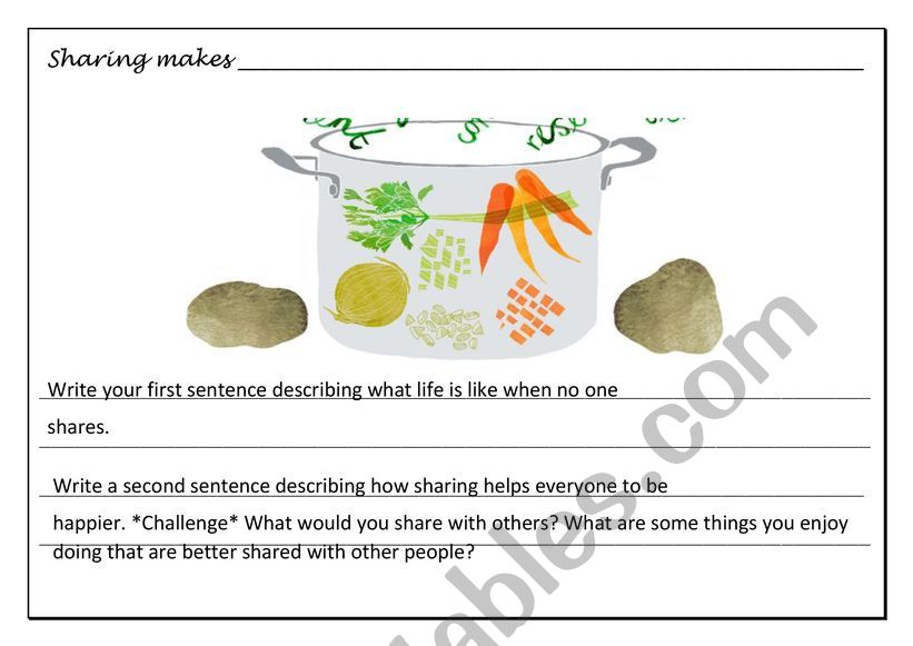 Harvest Stone Soup challenge worksheet