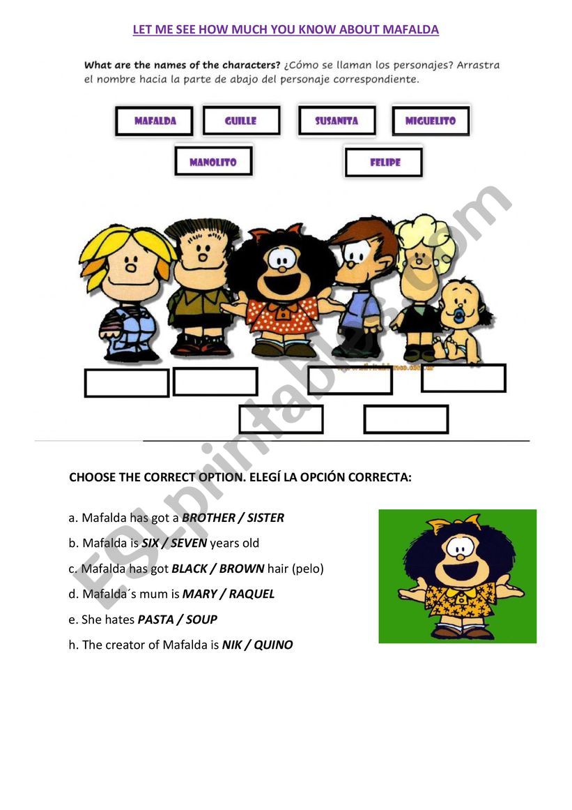 Mafalda worksheet