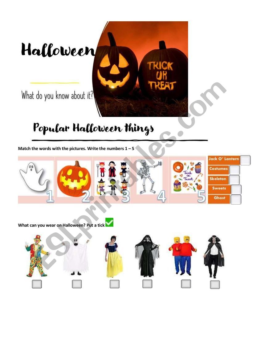 Halloween  worksheet