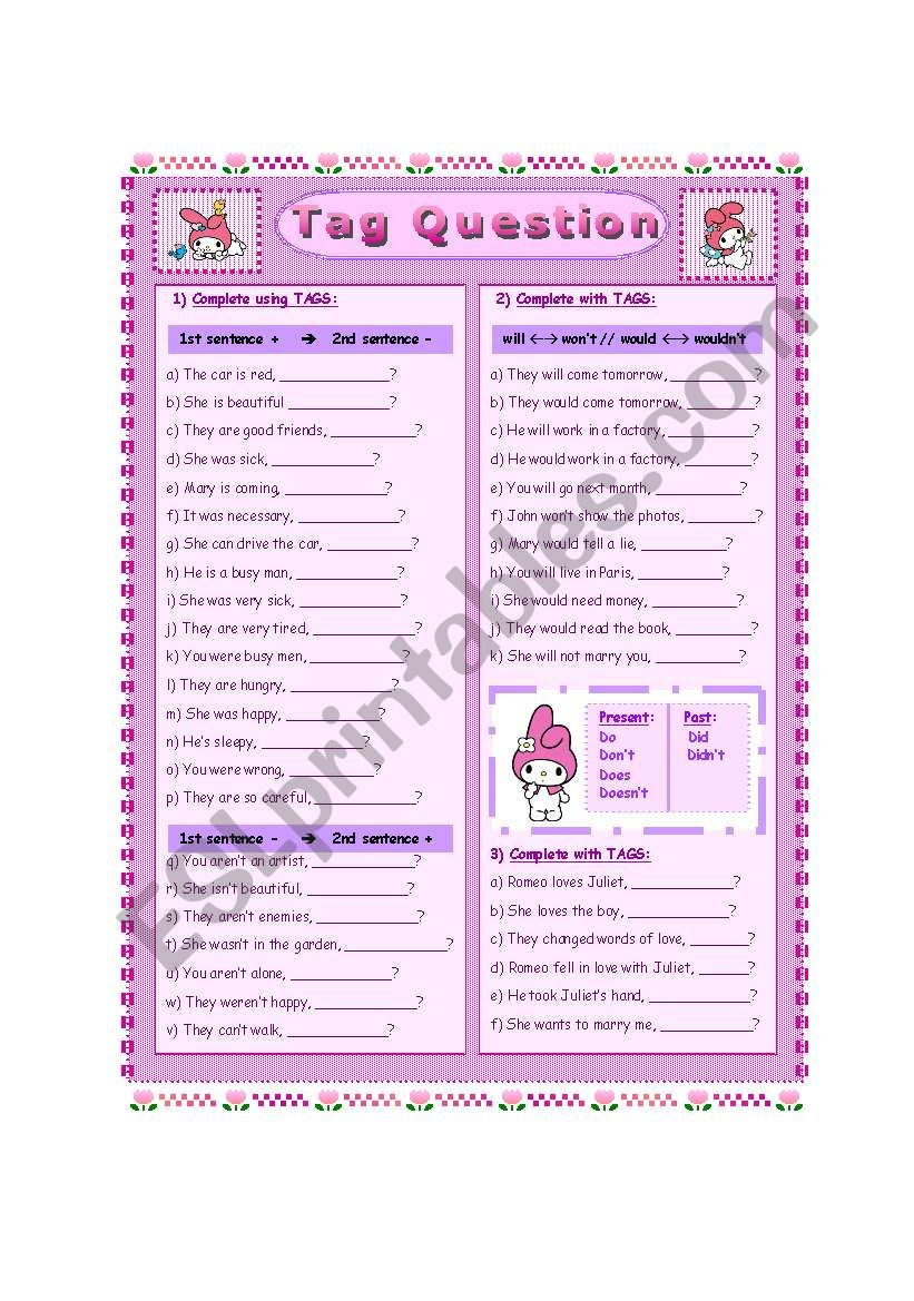 Tag Questions worksheet