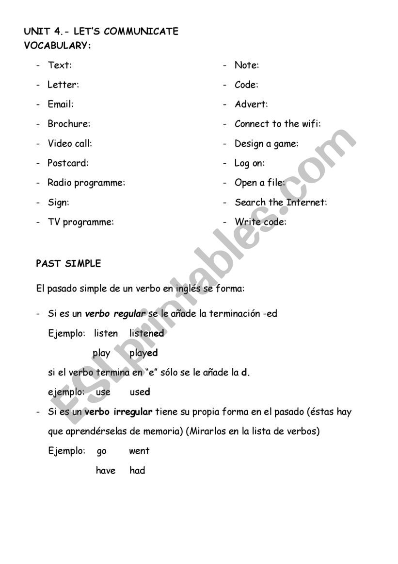 Means of communication  worksheet