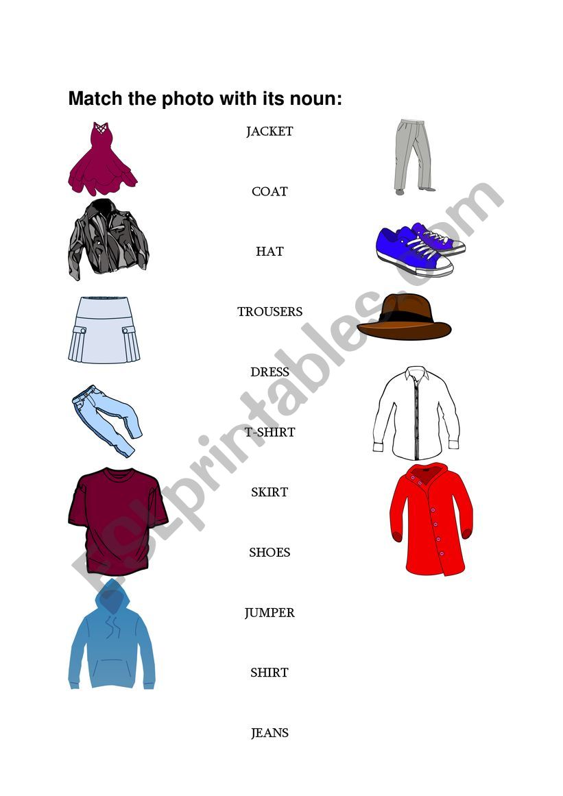 Join the nouns with the appropriate image