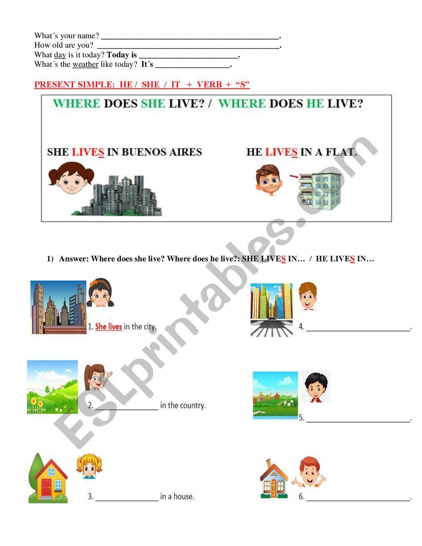 HOMES worksheet