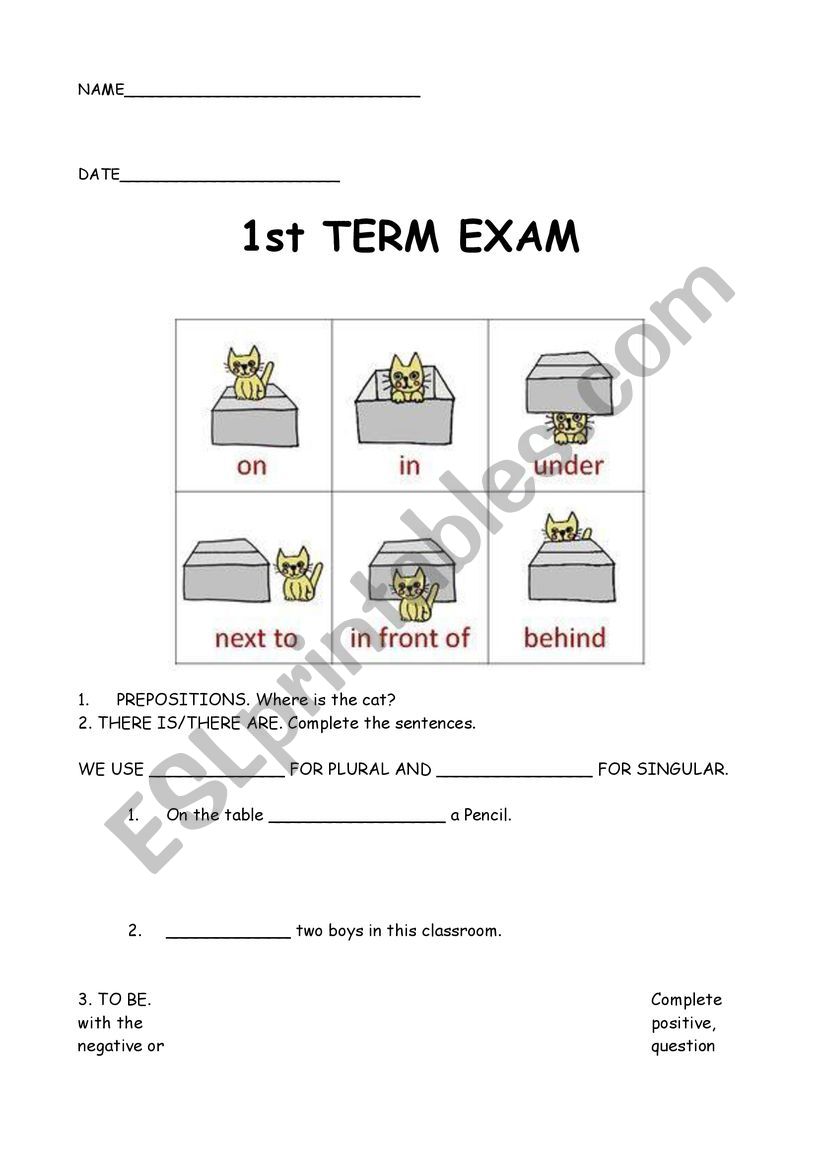 Basic exam for lower levels worksheet
