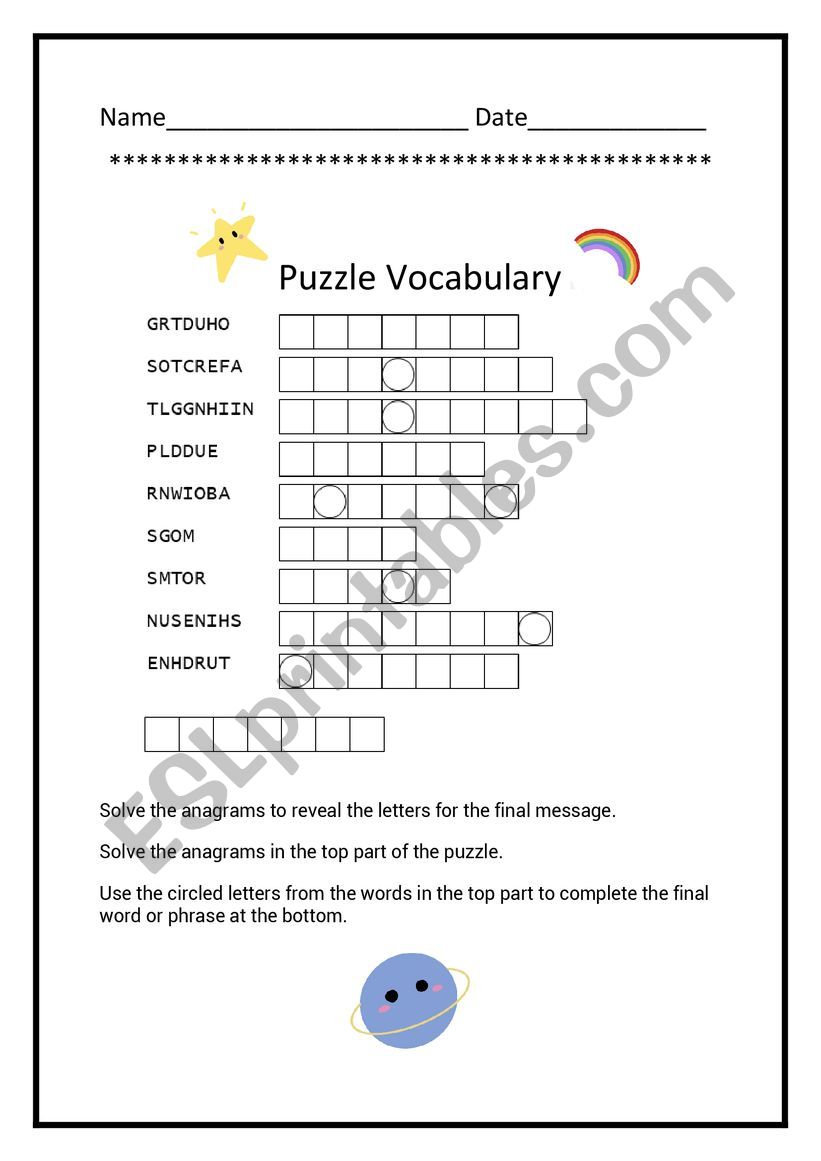 Weather vocabulary worksheet