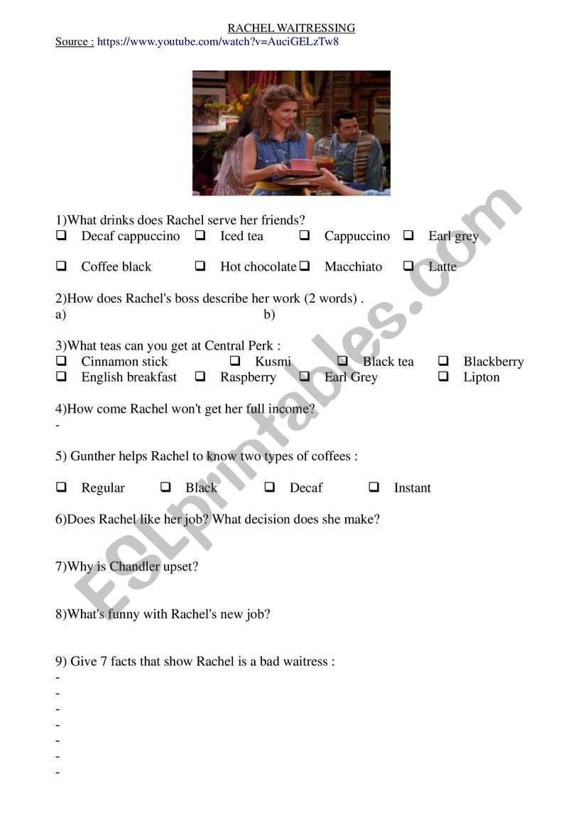 Friends worksheet worksheet