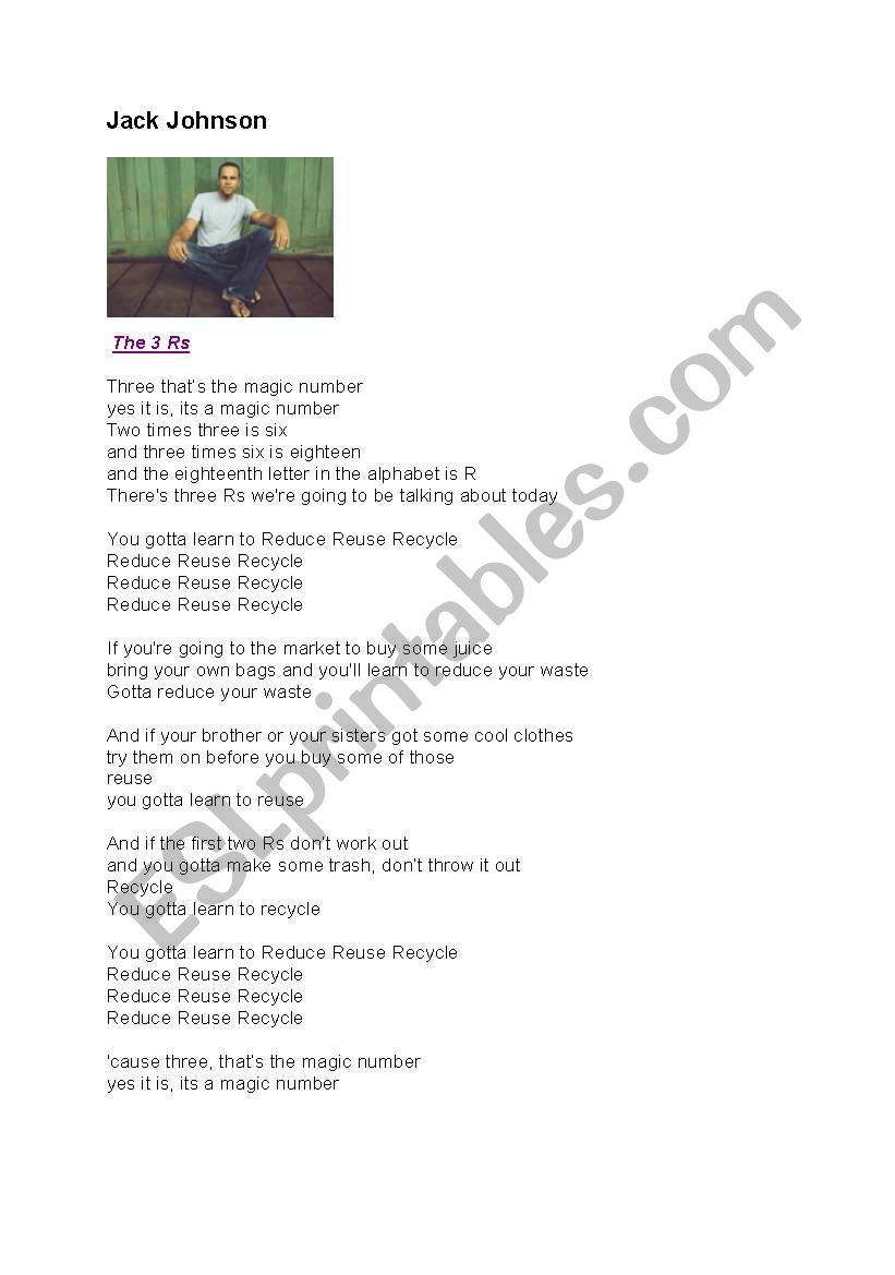 lyrics the 3Rs  by Jack Johnson
