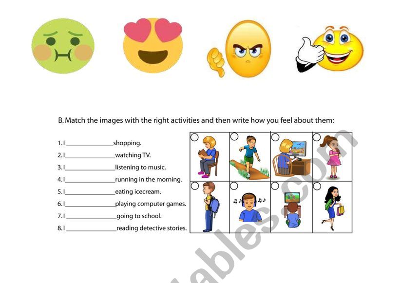 LIKES AND DISLIKES worksheet