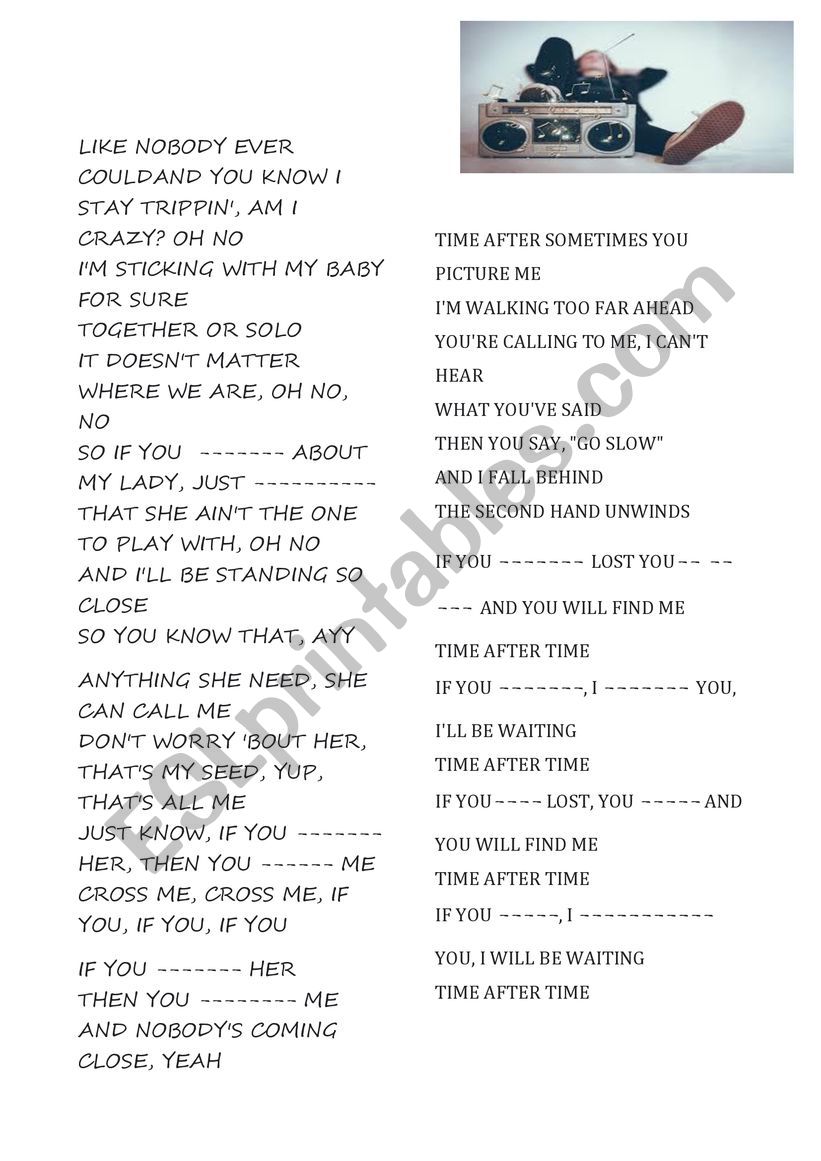 conditionals 0,1,2,3 - songs worksheet