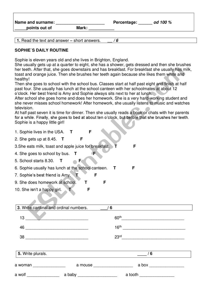 test project explore 1 worksheet