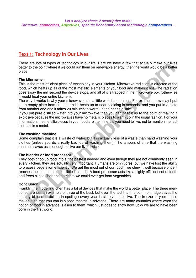 Read and analyze the texts about technology 