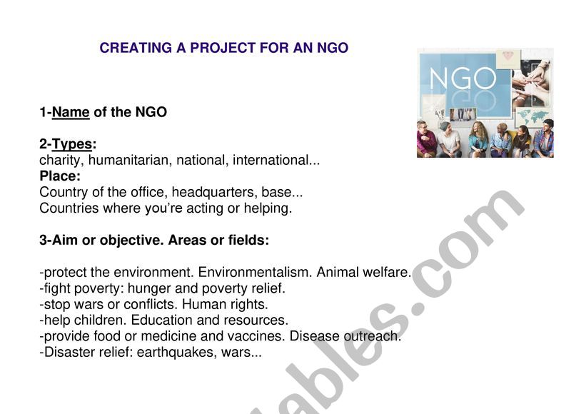 Creating an NGO worksheet