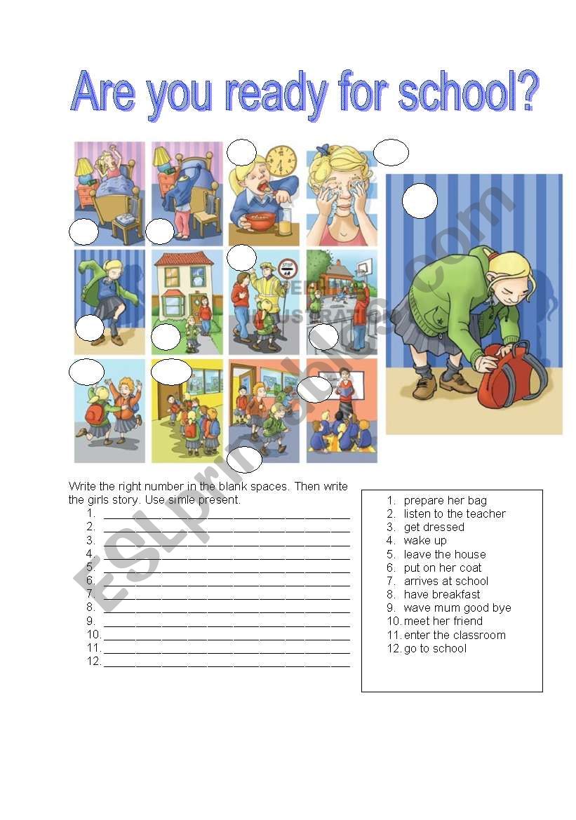 ARE YOU READY FOR SCHOOL? worksheet