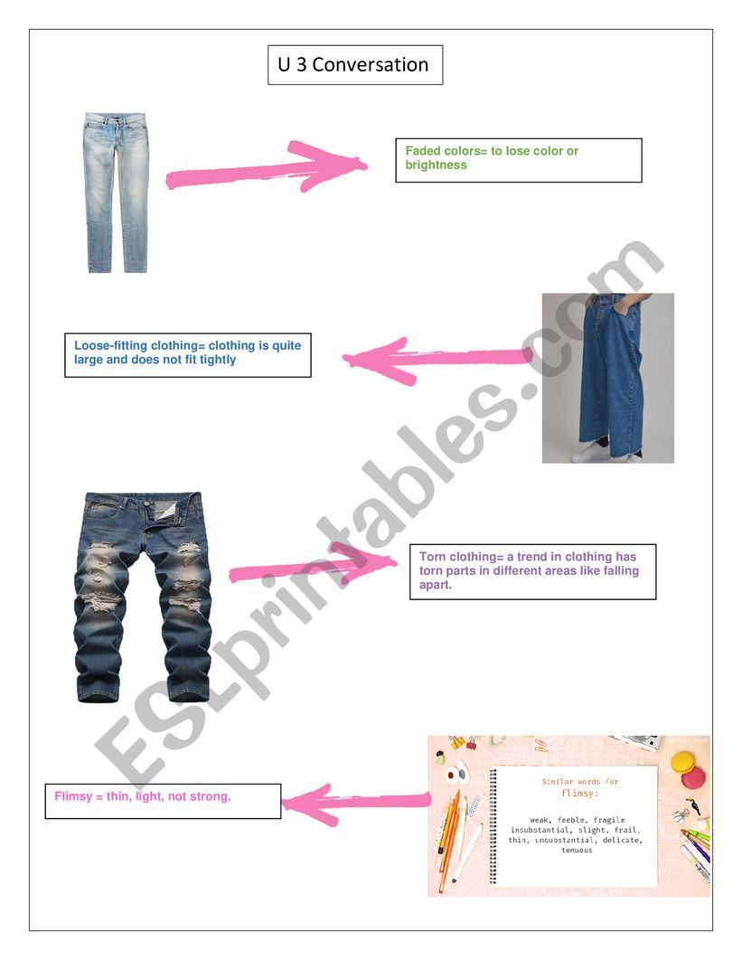 Clothes style and trends worksheet