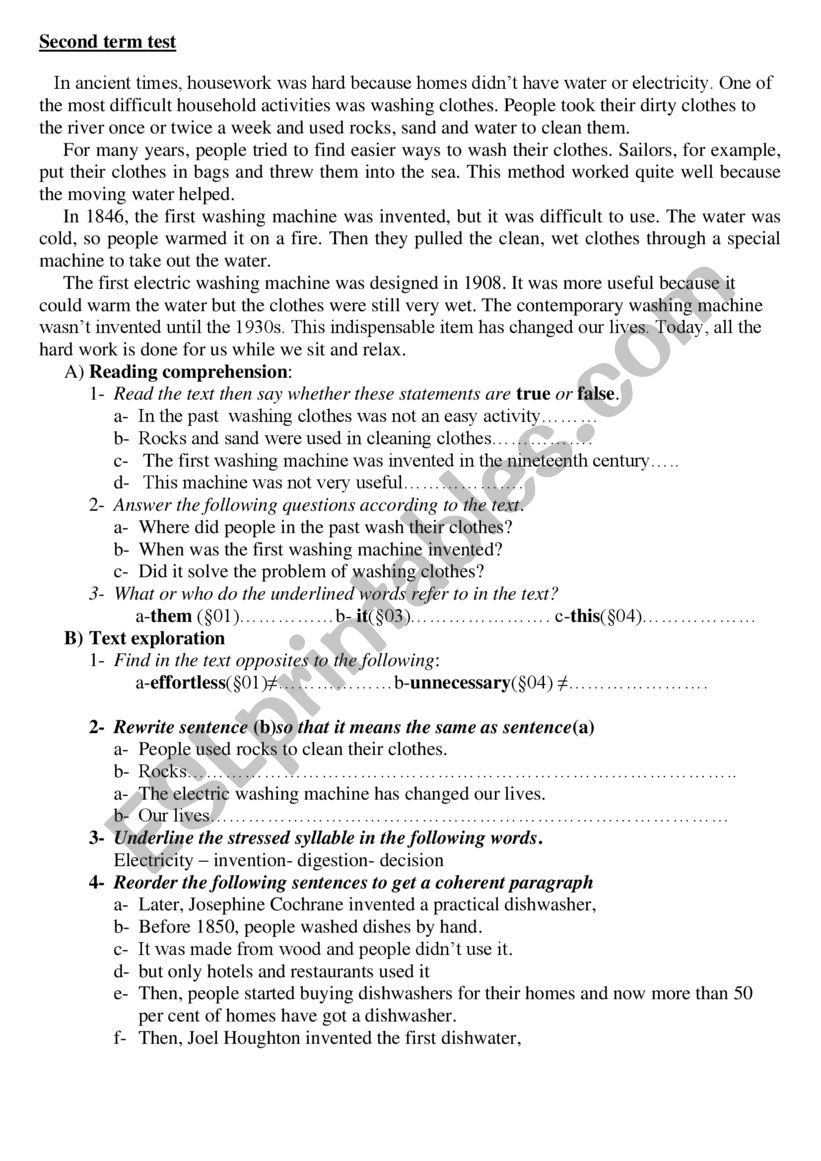 inventions worksheet