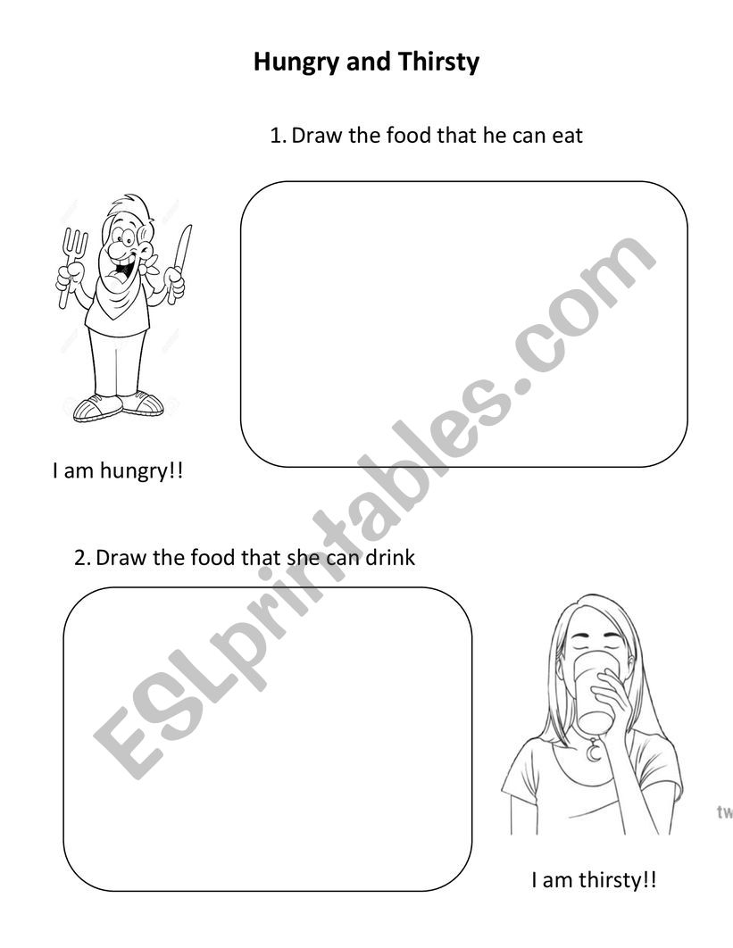 hungry and Thirsty worksheet