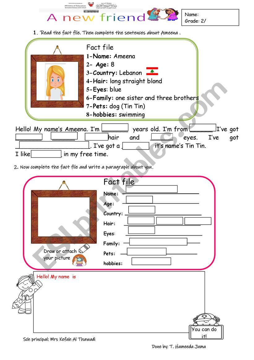 Creative writing about describing people