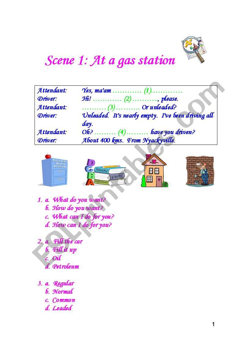 At a Gas Station: Dialogue Test