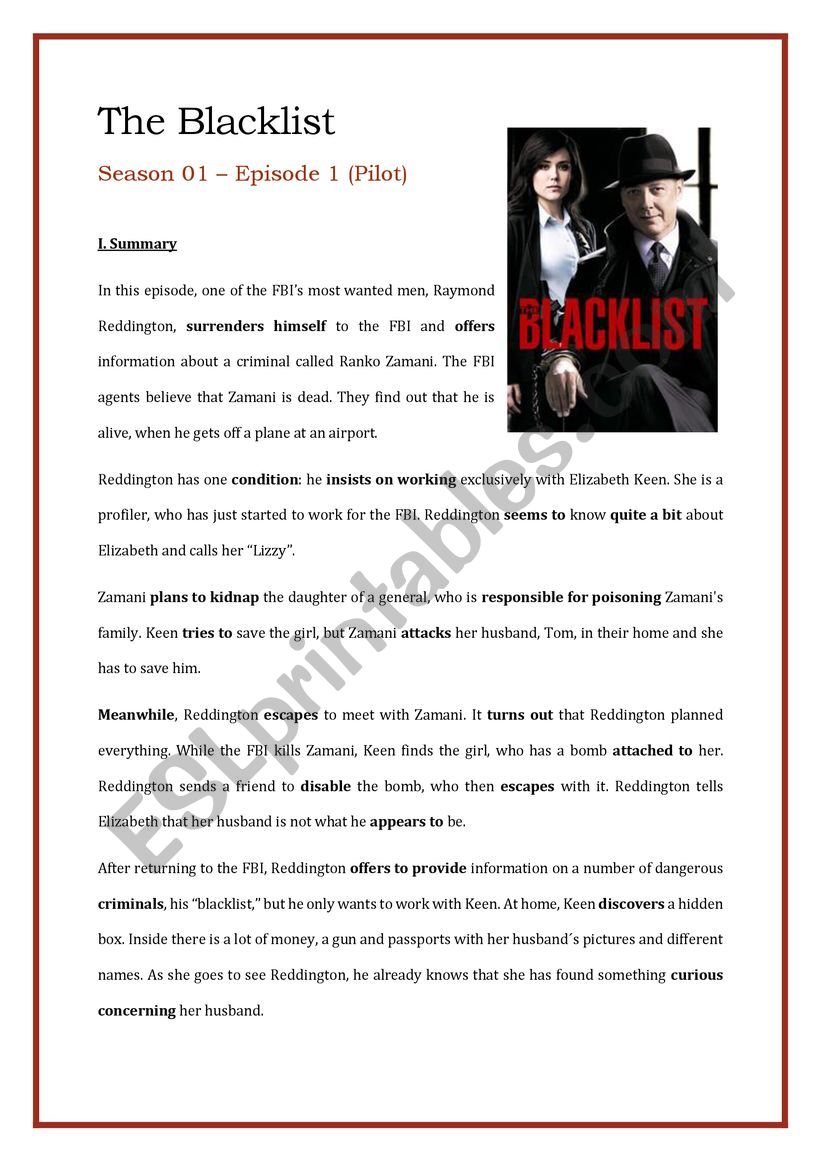 The Blacklist Season 01 Episode 1 Pilot