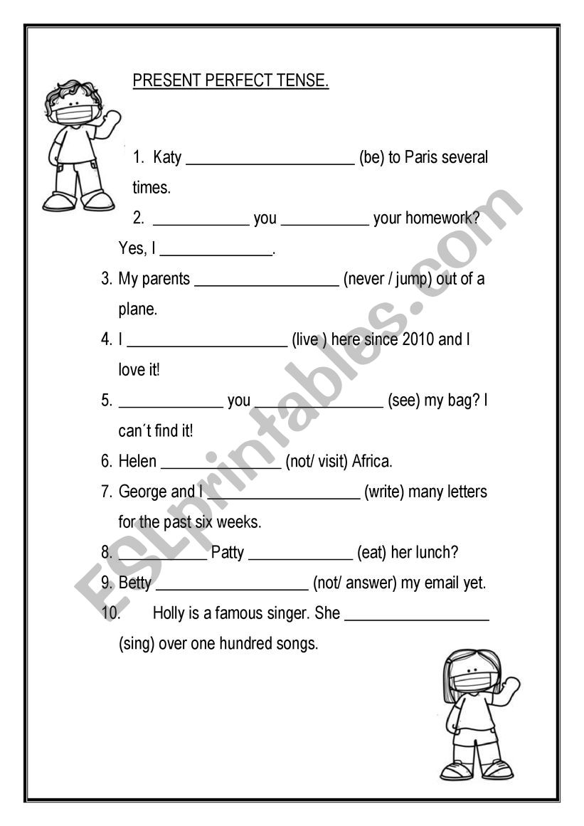 Present Perfect Tense ESL Worksheet By Mague231077