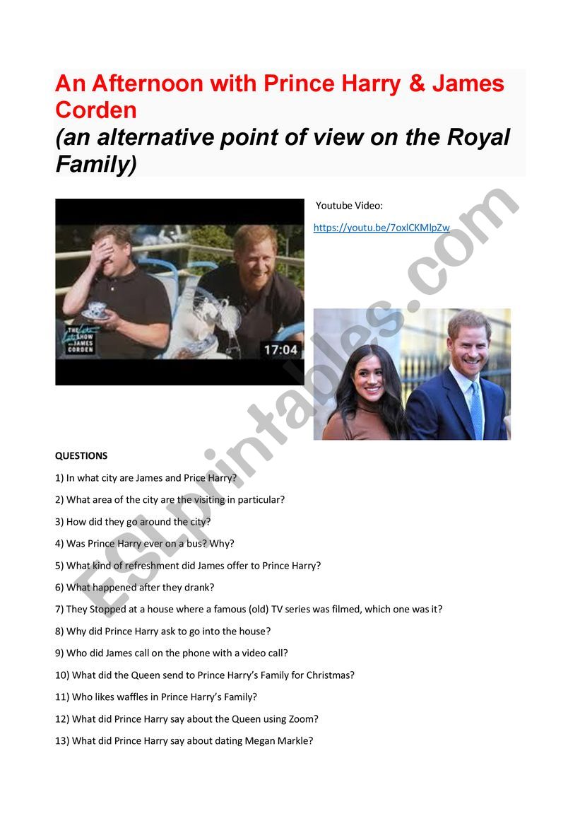 LISTENING: James Corden interviews Prince Harry