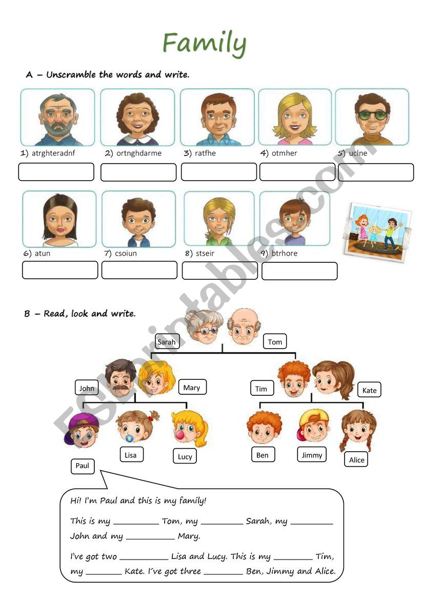 The family worksheet