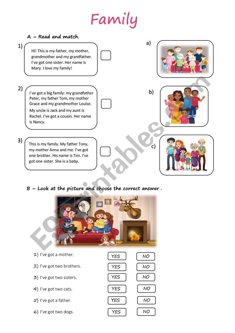 Family worksheet