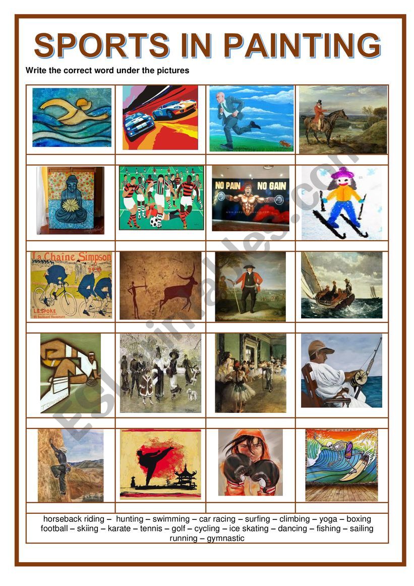 Picture dictionary - Sports in Painting