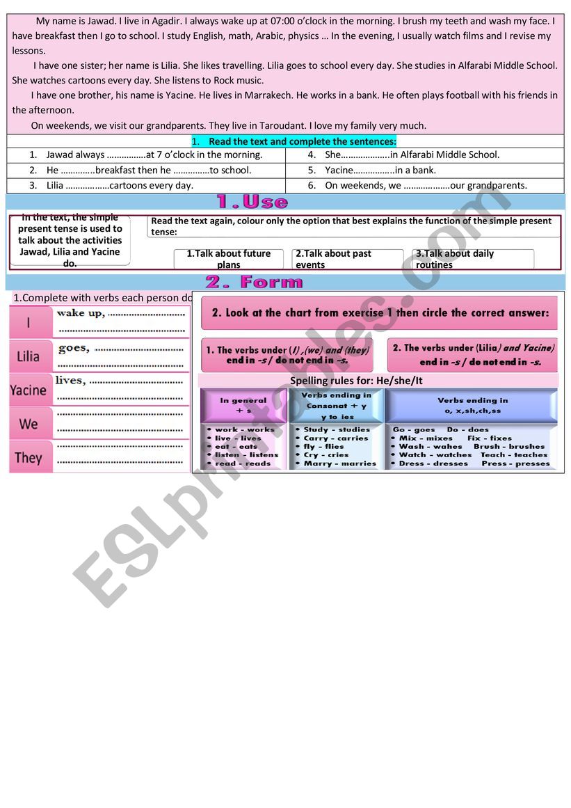 Simple present and adverbs of frequency