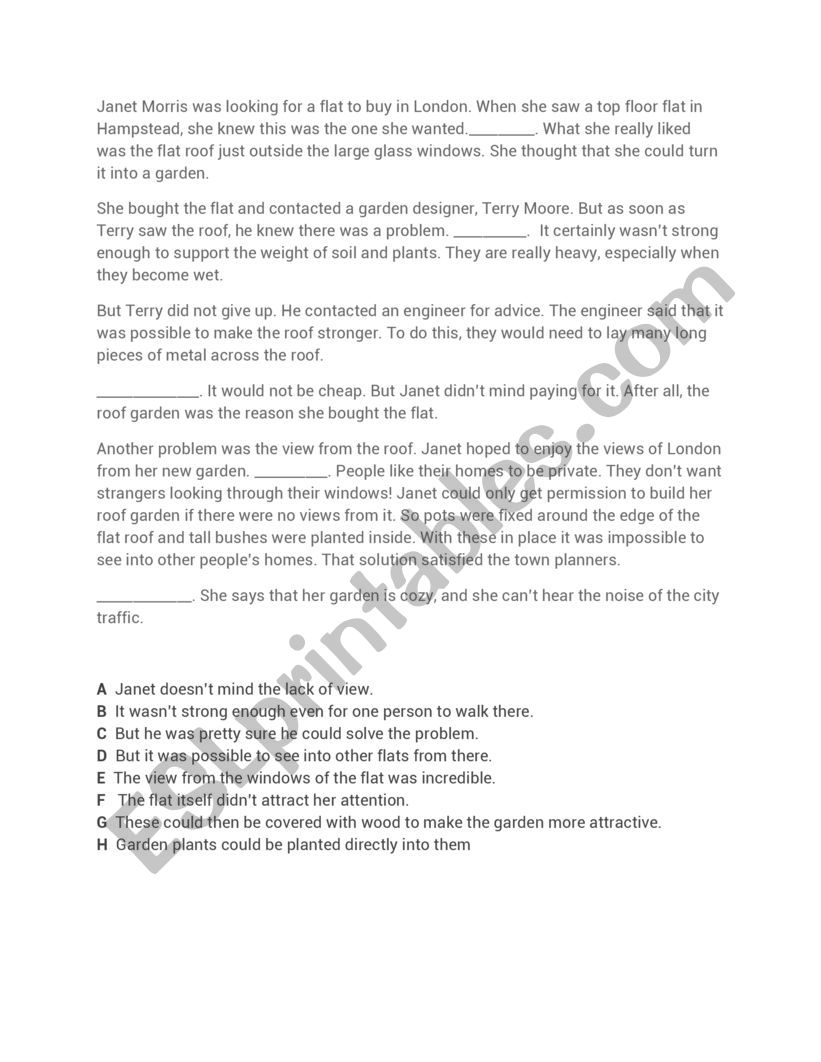 Reading exercises for the PET exam - ESL worksheet by ana1104