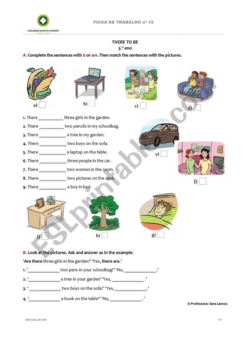 There to be - Present simple worksheet