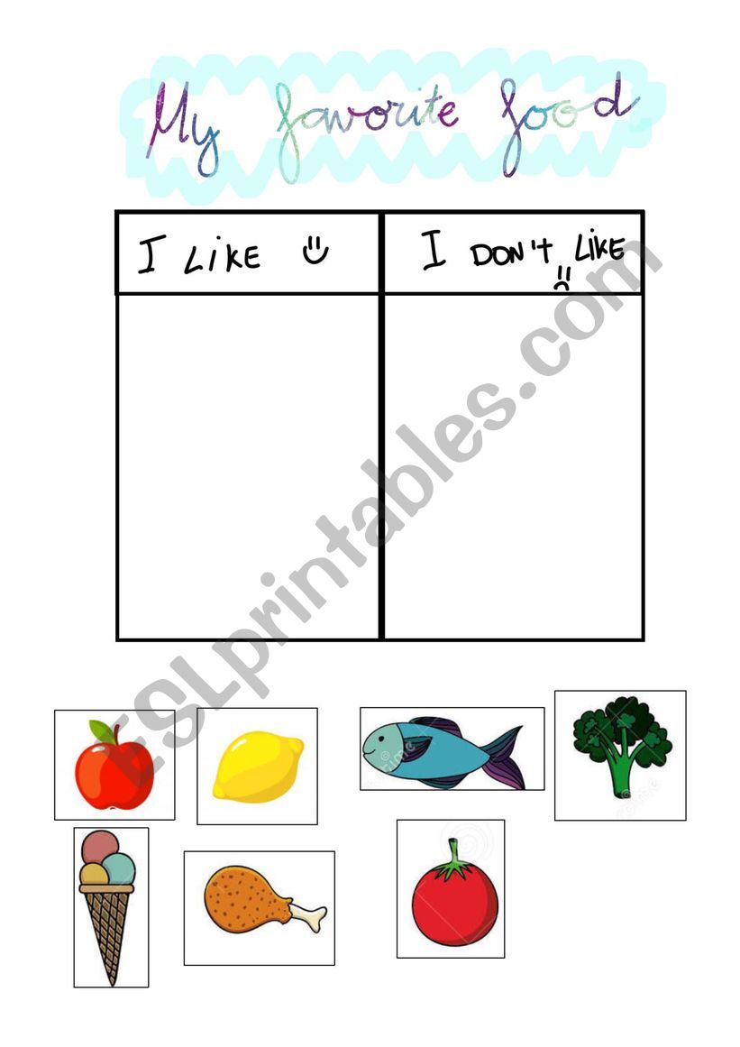 I like, I don�t like worksheet