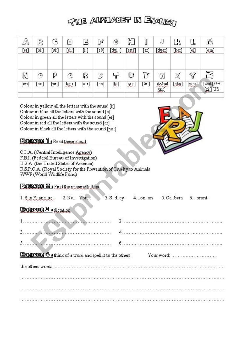 The alphabet worksheet