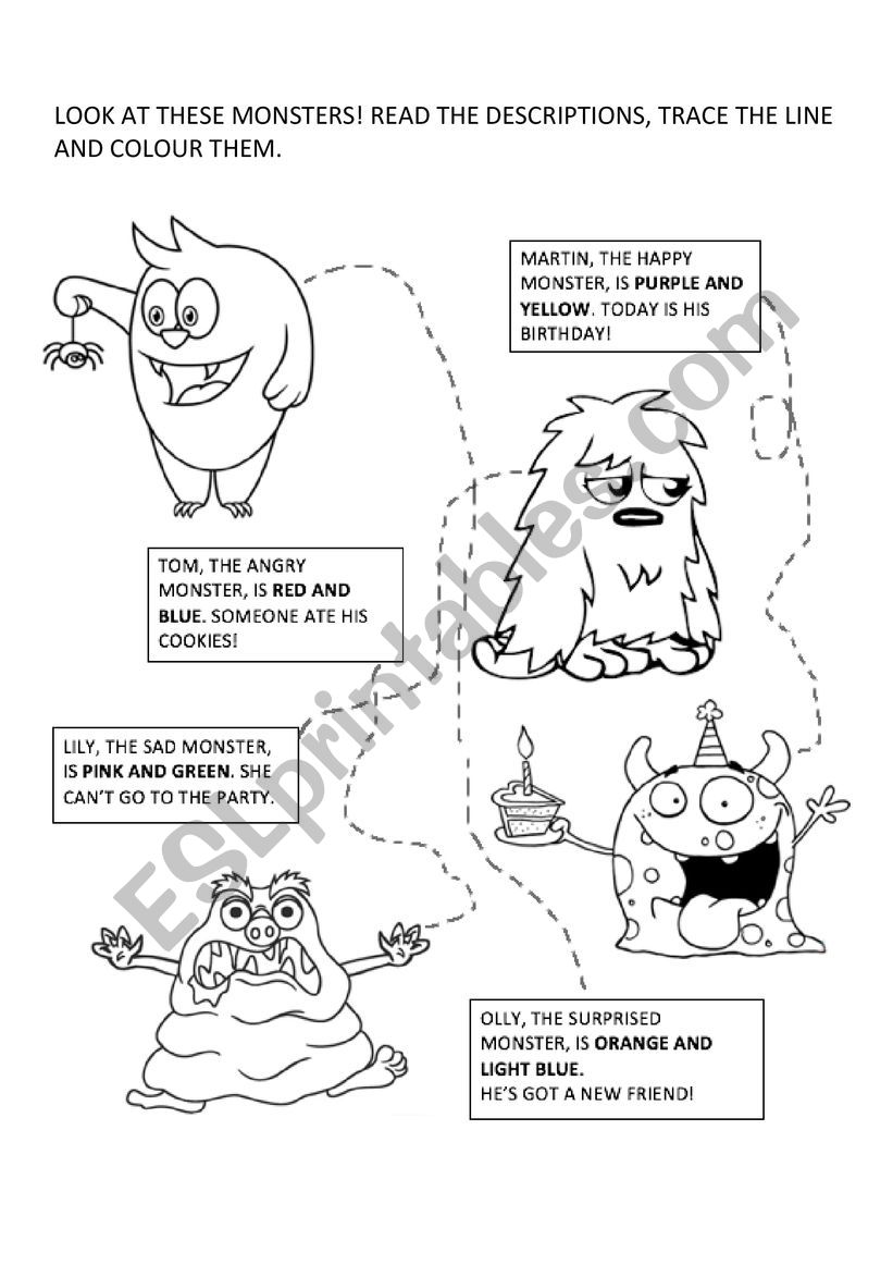MONSTERS worksheet