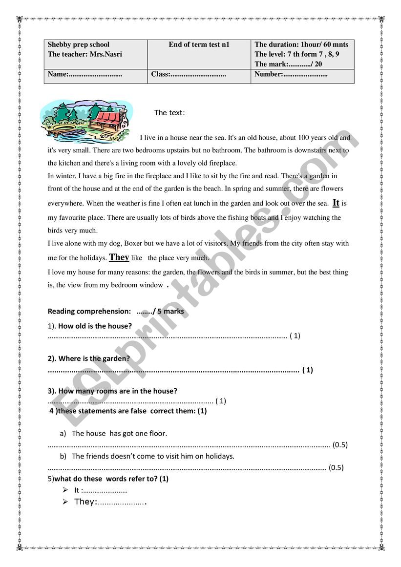 test  worksheet