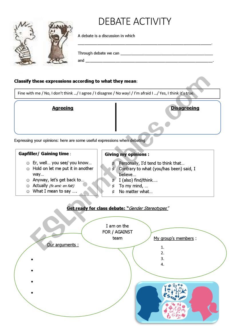 Debating worksheet