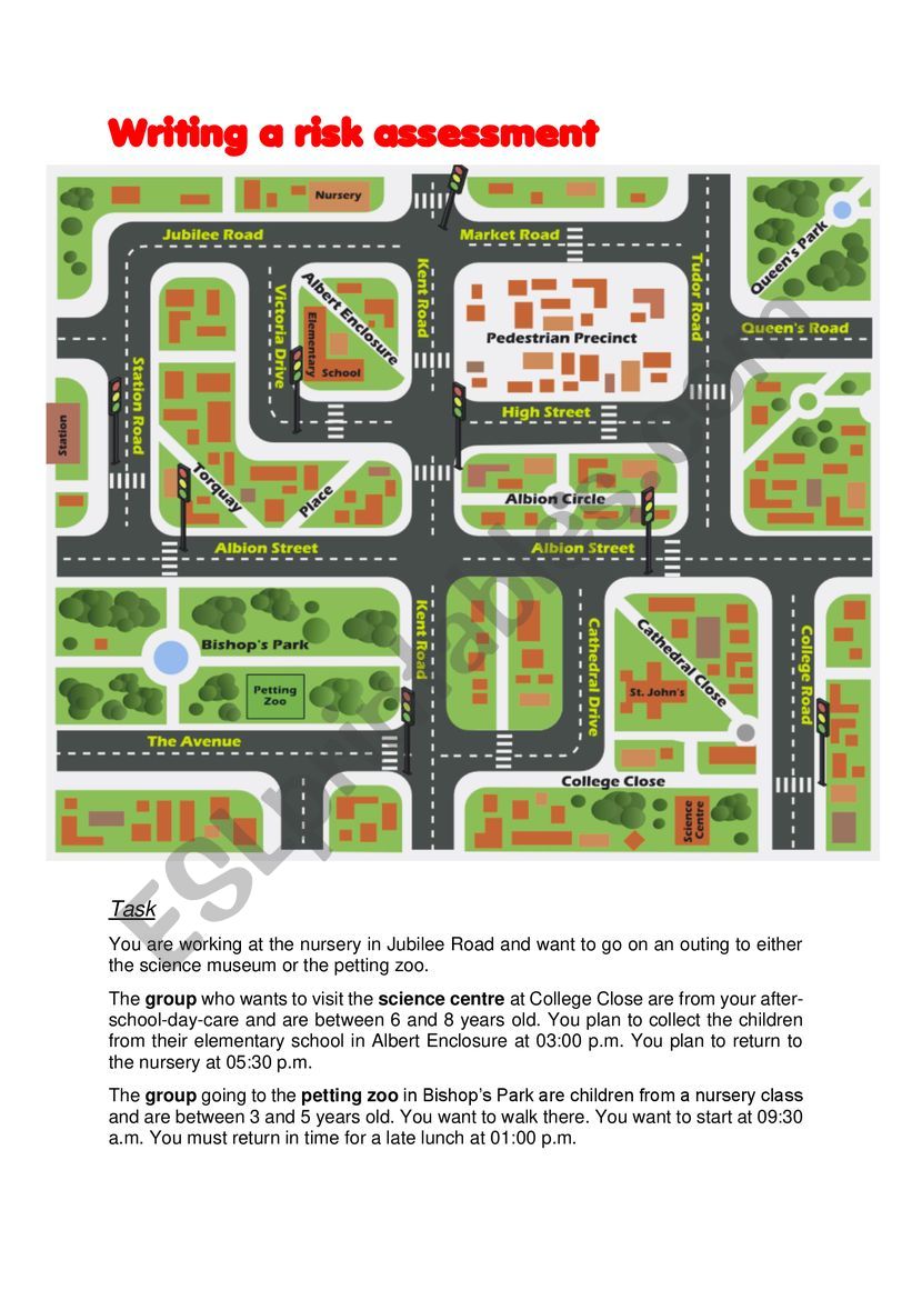 Writing a Risk Assessment worksheet