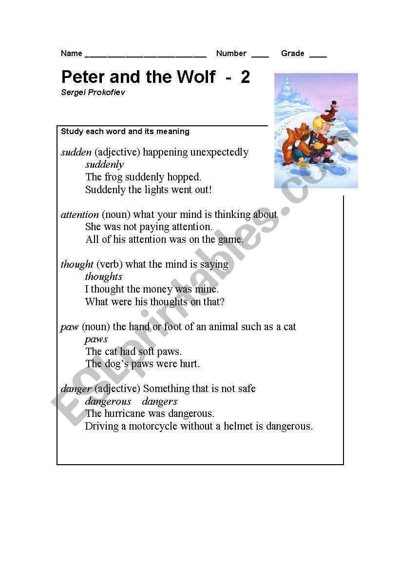 Peter and the Wolf Part - 2 worksheet