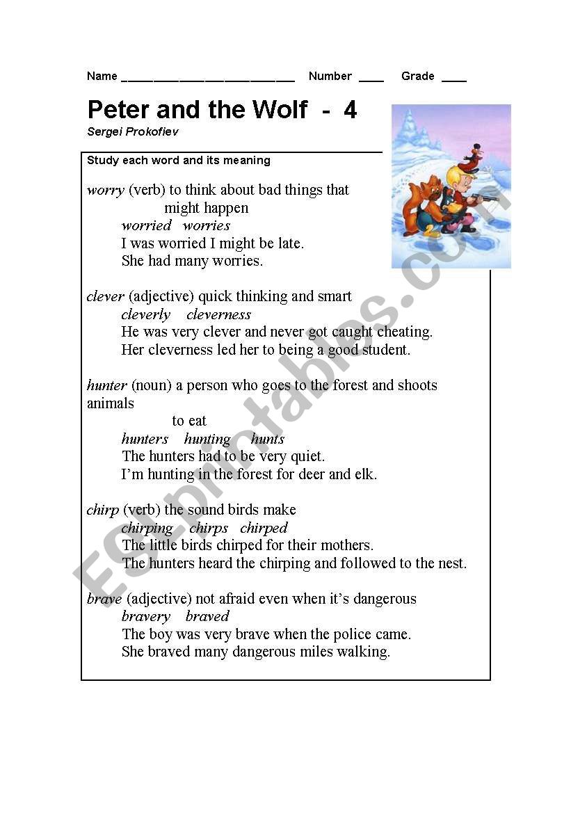 Peter and the Wolf Part - 4 worksheet
