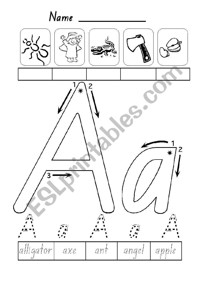 Letter a worksheet