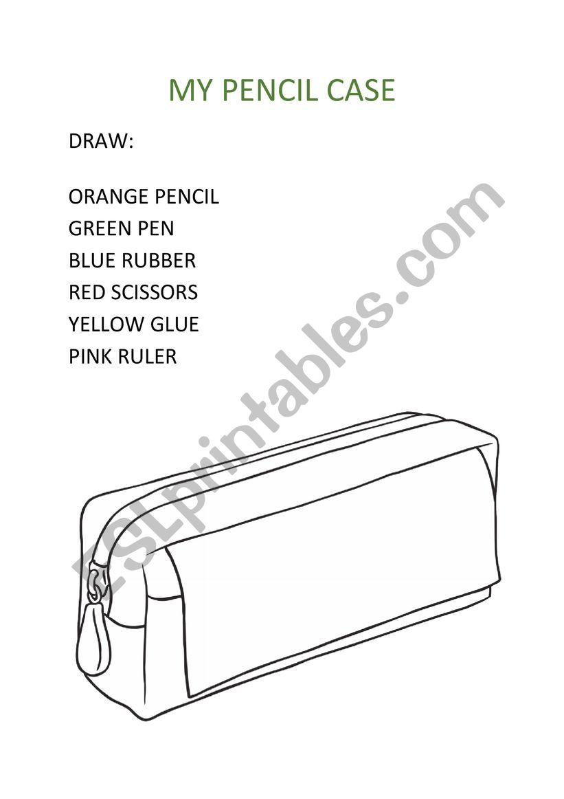 My pencil case worksheet