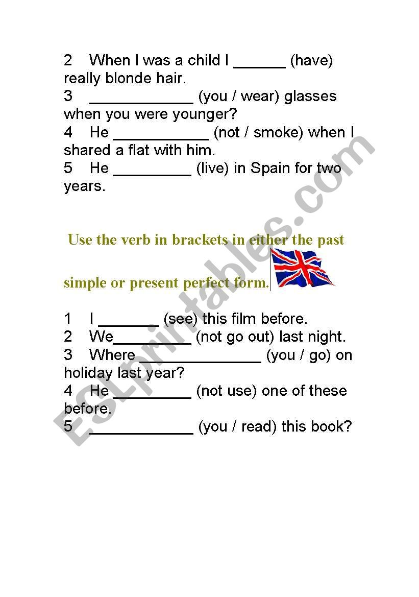 Grammar practice part 2 worksheet