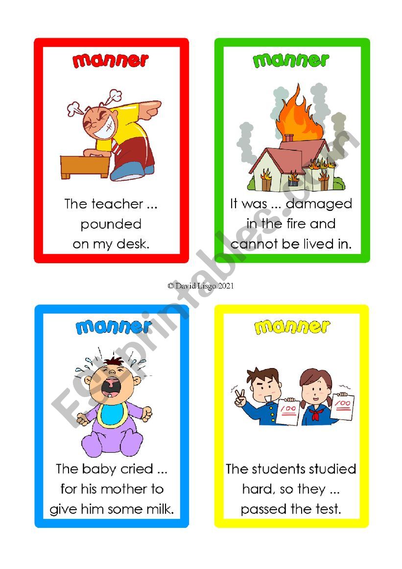 Adverbs of Manner Flash/Game Cards 11-20