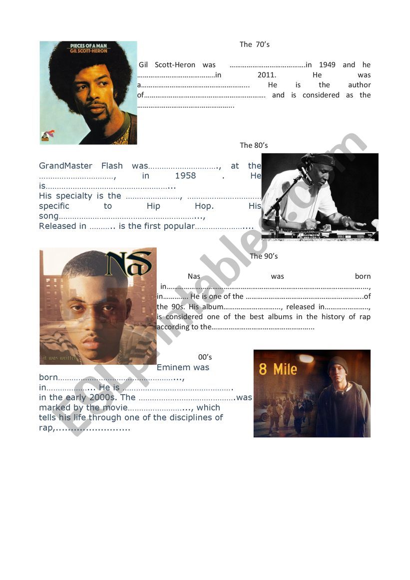 History of Hip hop mini bio + Wordbox