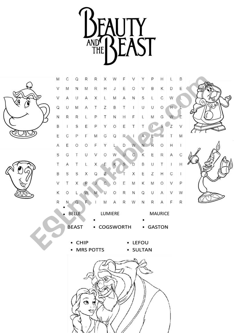 Beauty and the Beast Crossword