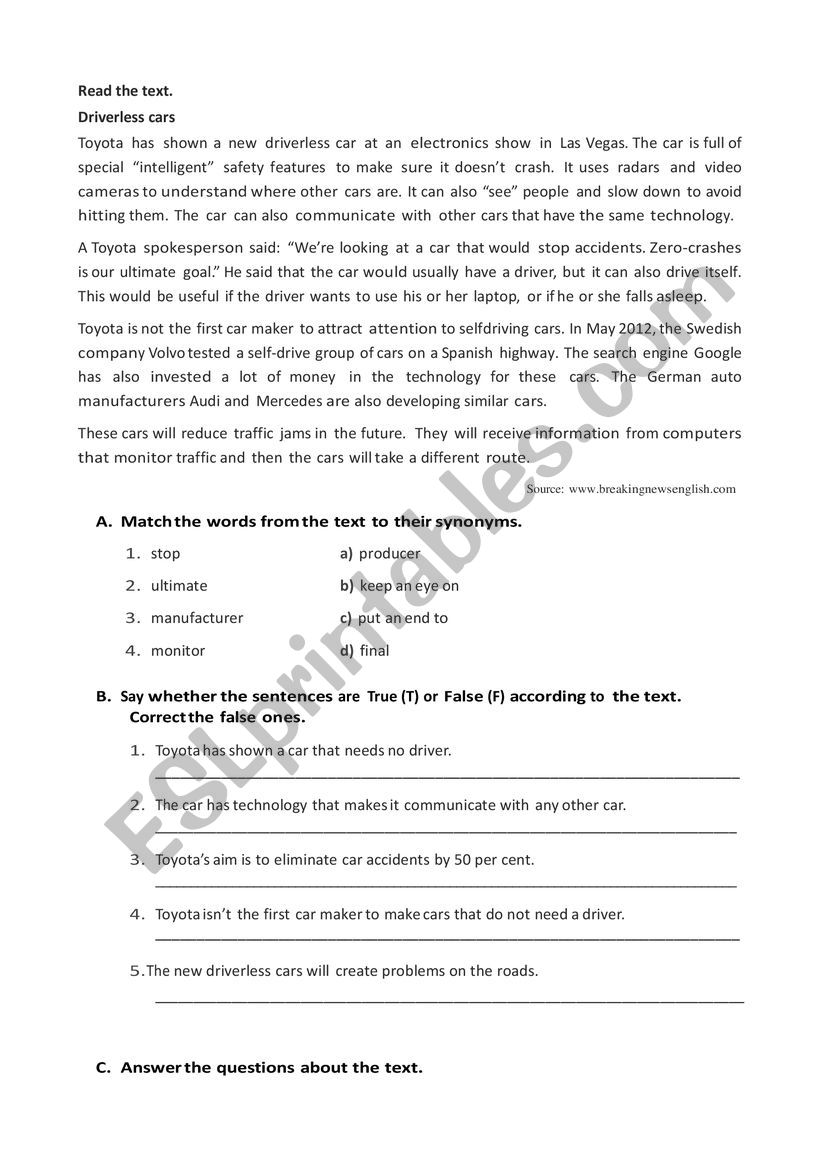 8th grade test worksheet