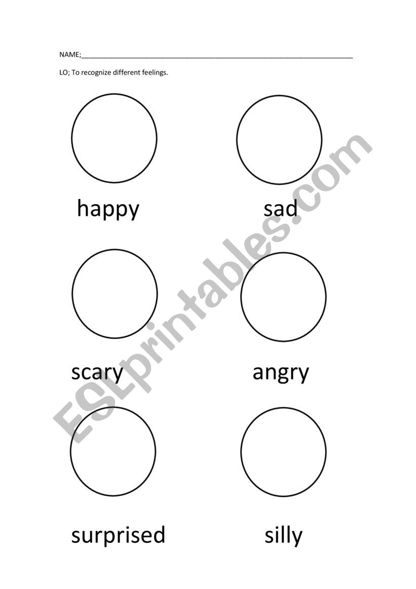 Feelings worksheet