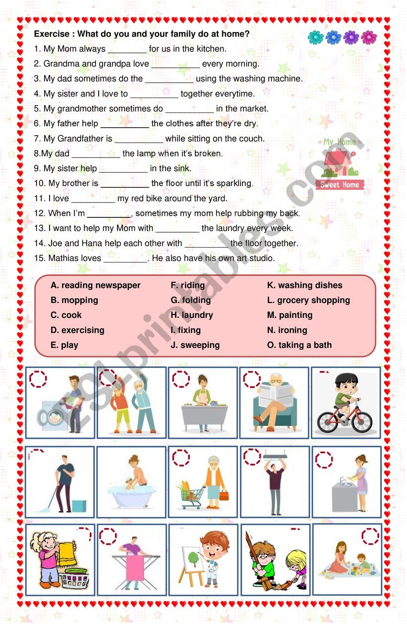 Home Sweet Home Part 3 of 3 worksheet