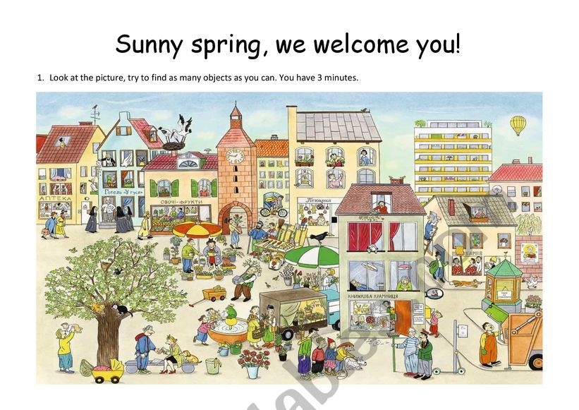 Spring- picture description worksheet